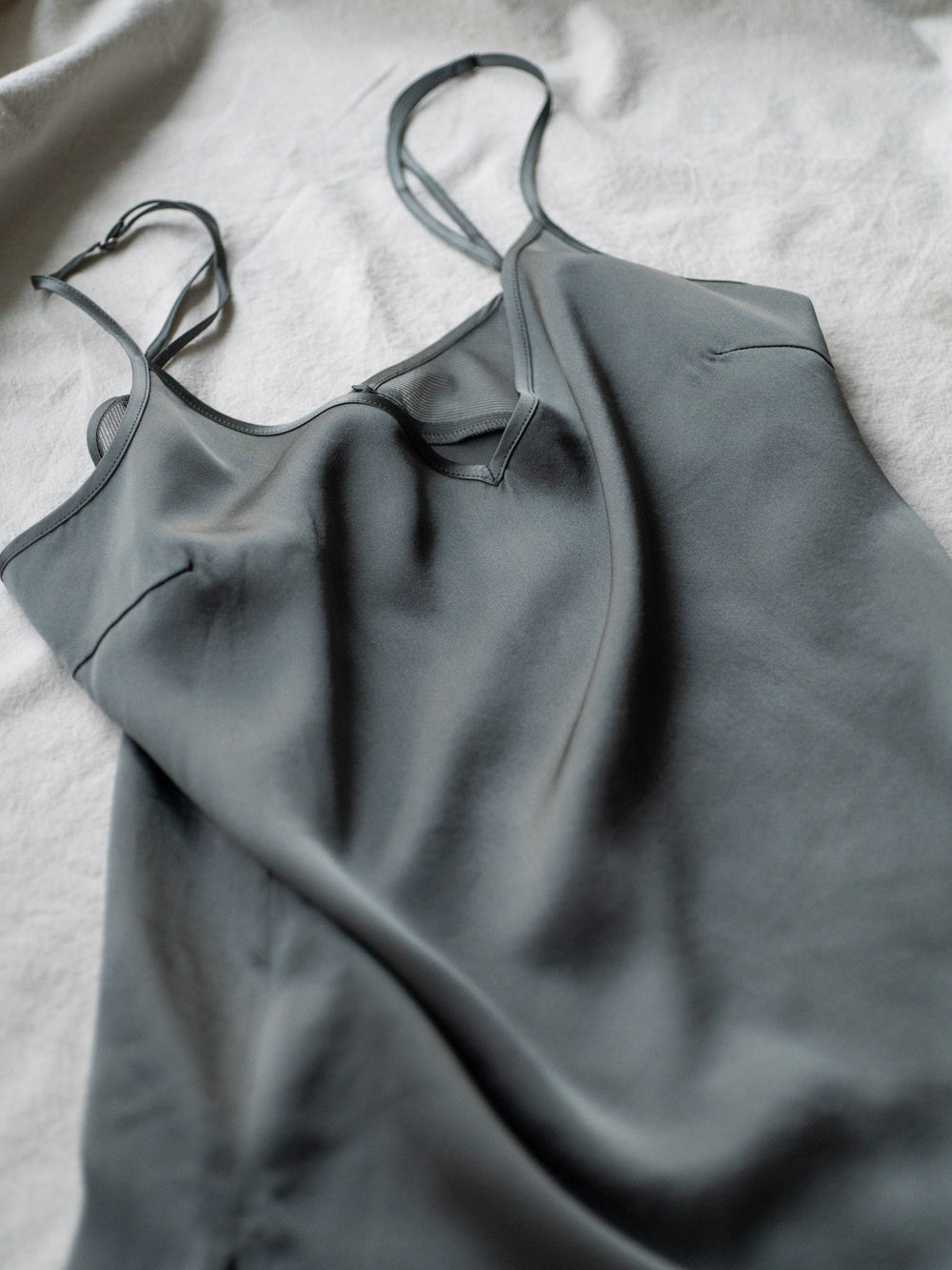 Silk Mesh Cami - Grey