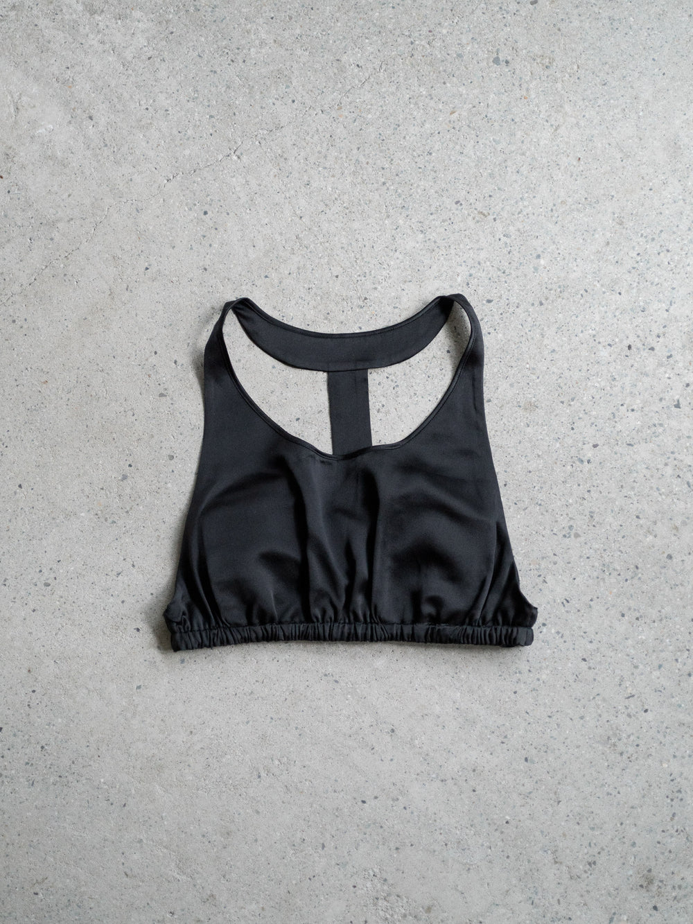 Silk T-back Bra - Black