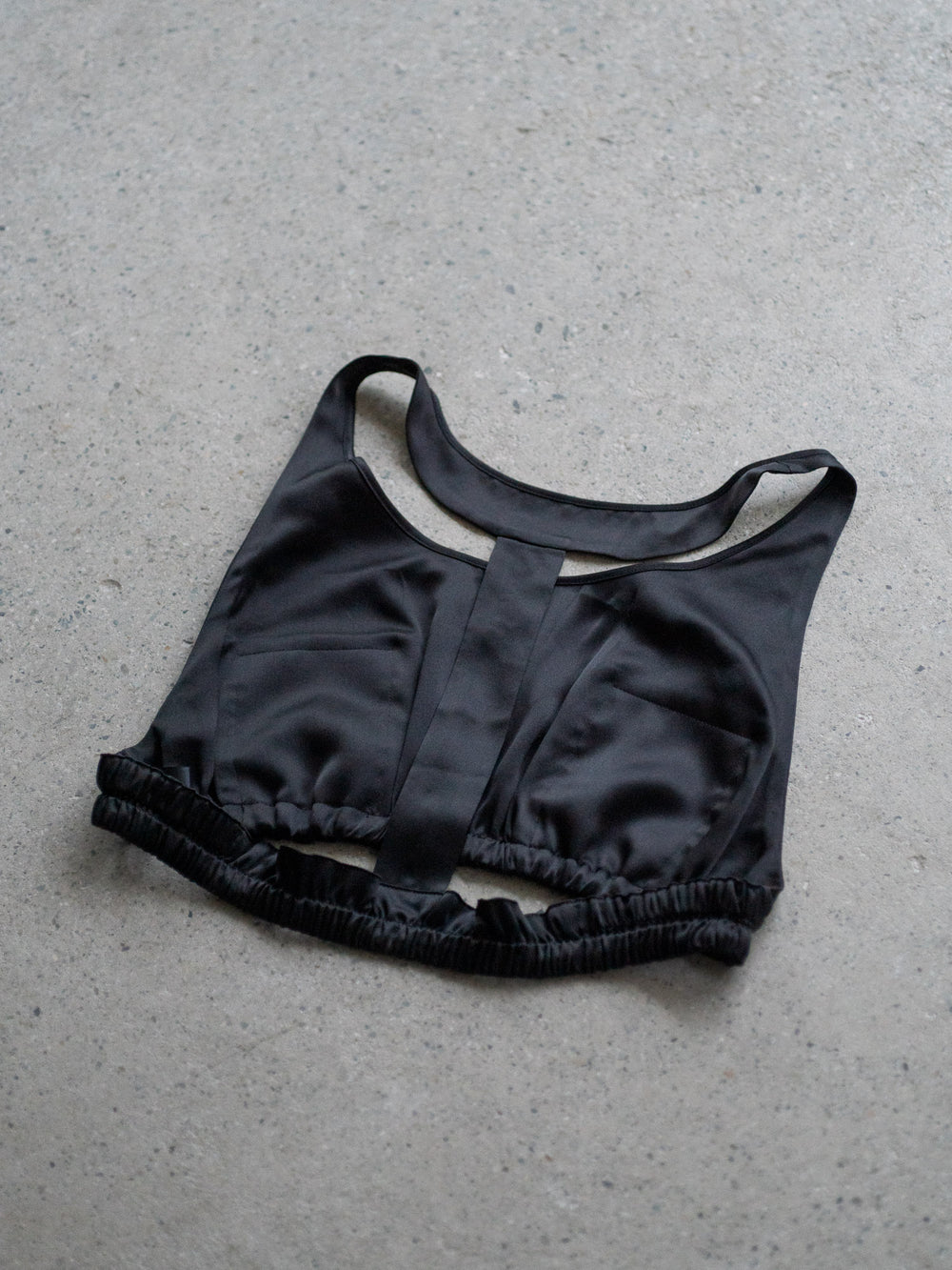 Silk T-back Bra - Black