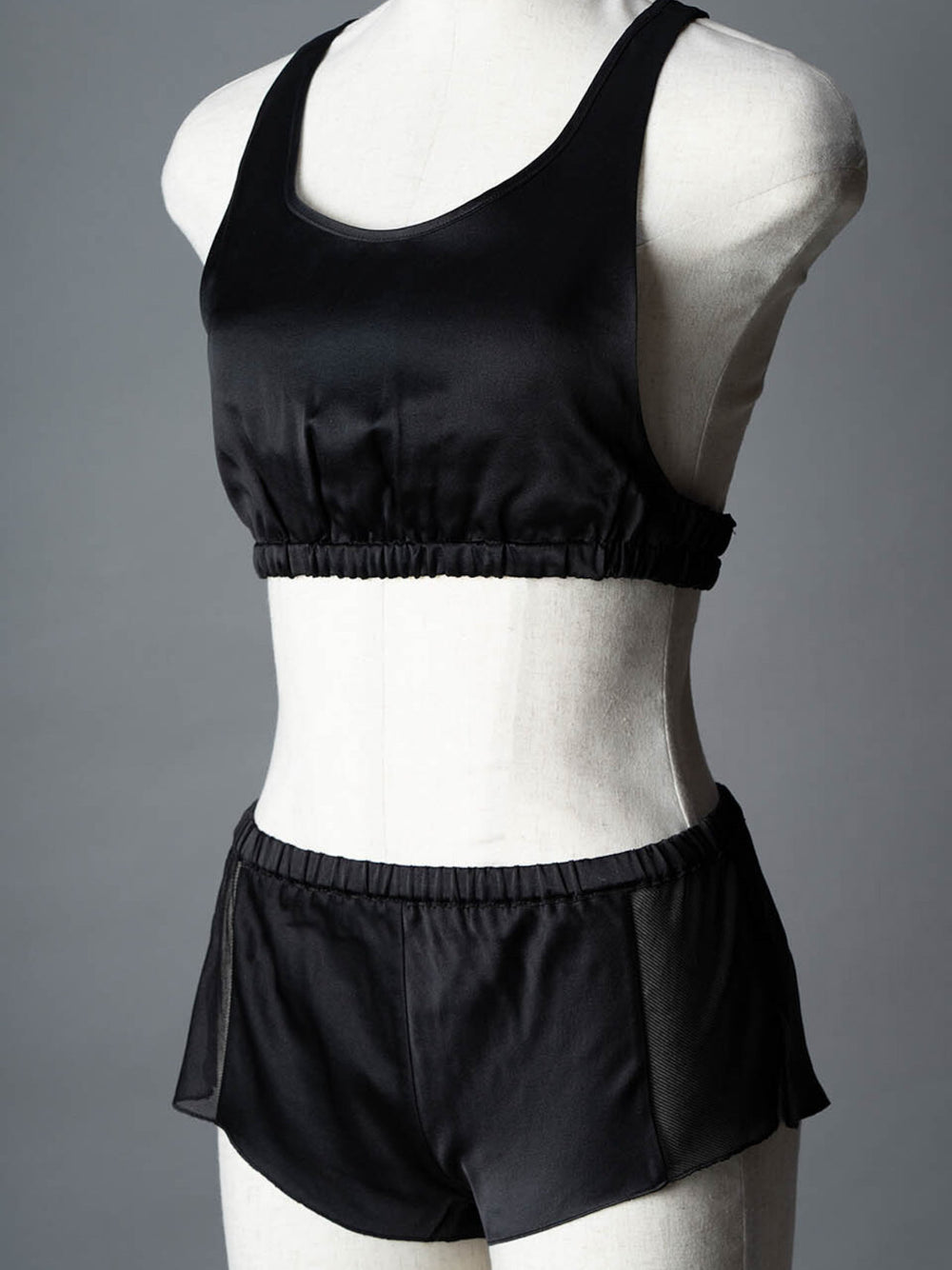 Silk T-back Bra - Black