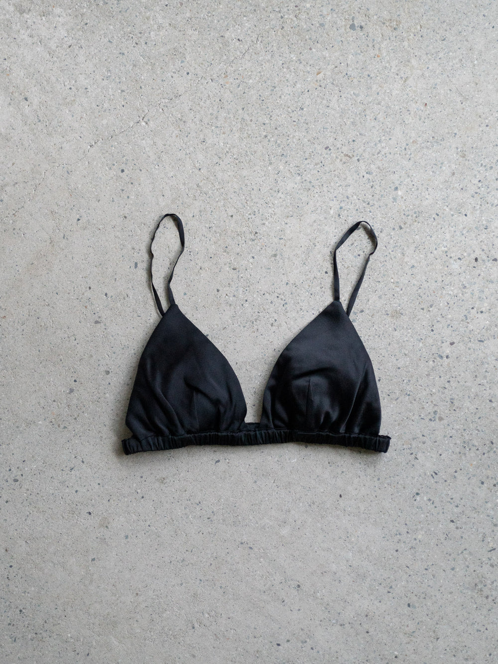 Silk Triangle Bra - Black